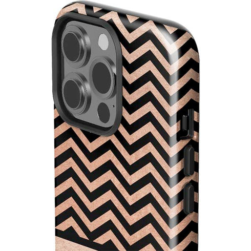 Rose Gold Chevron Split iPhone 15 Pro Impact Case