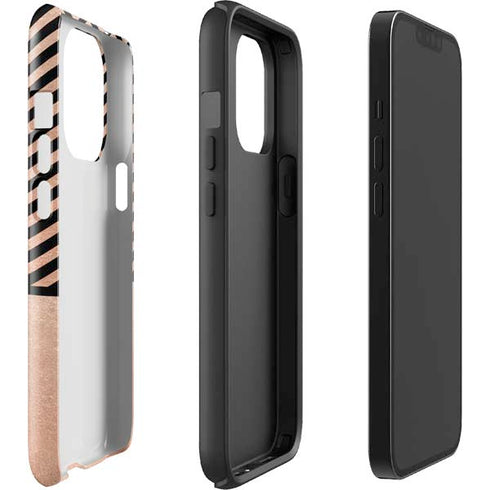 Rose Gold Chevron Split iPhone 15 Pro Impact Case