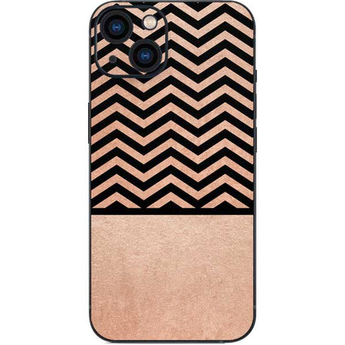 Rose Gold Chevron Split iPhone 15 Skin