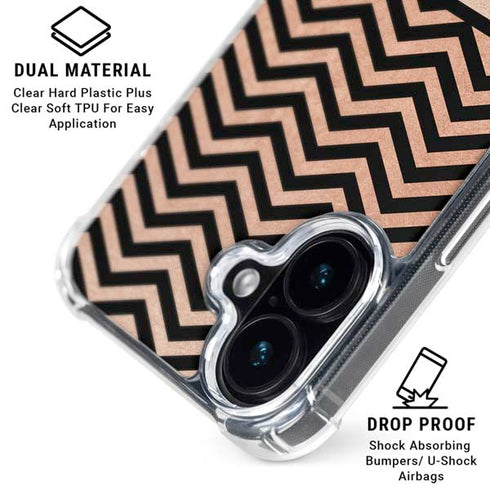 Rose Gold Chevron Split iPhone 16 MagSafe Case