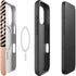 Rose Gold Chevron Split iPhone 16 Plus Magsafe Impact Case