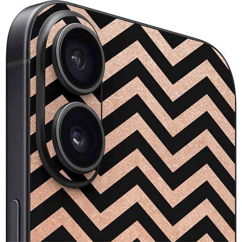 Rose Gold Chevron Split iPhone 16 Plus Skin