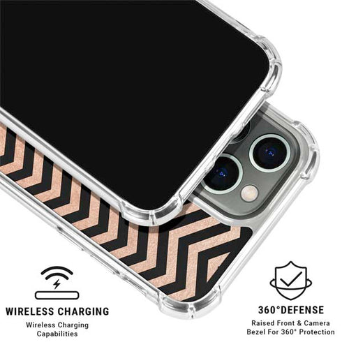 Rose Gold Chevron Split iPhone 16 Pro Clear Case