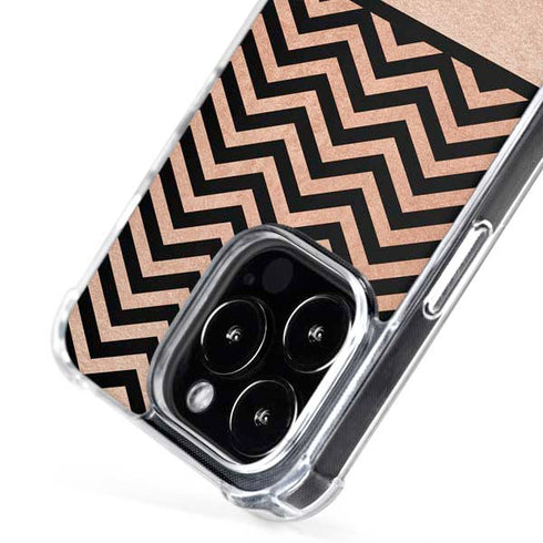 Rose Gold Chevron Split iPhone 16 Pro MagSafe Case