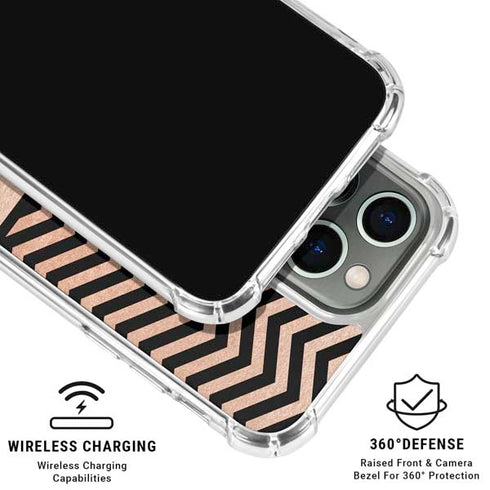 Rose Gold Chevron Split iPhone 16 Pro Max Clear Case