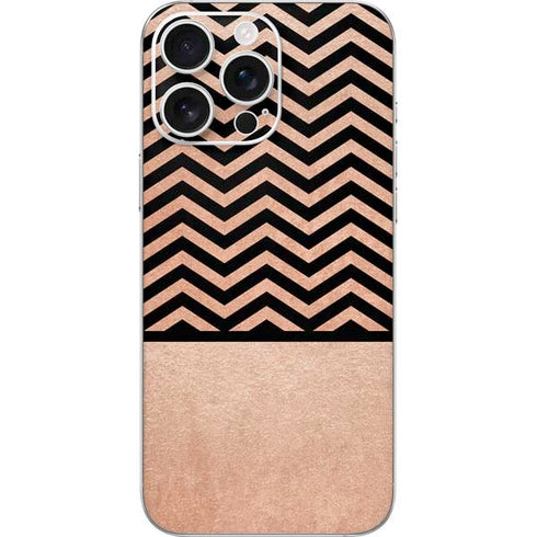 Rose Gold Chevron Split iPhone 16 Pro Max Skin