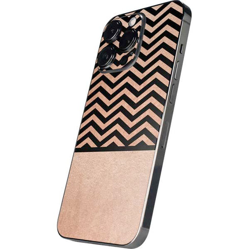 Rose Gold Chevron Split iPhone 16 Pro Max Skin