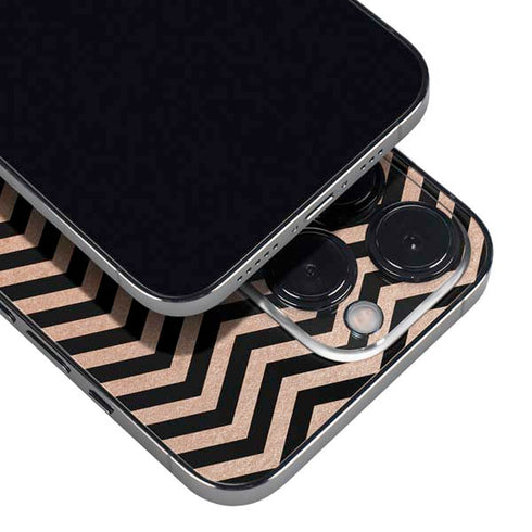 Rose Gold Chevron Split iPhone 16 Pro Skin