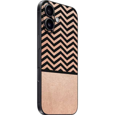 Rose Gold Chevron Split iPhone 16 Skin
