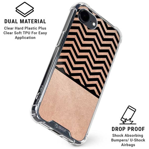 Rose Gold Chevron Split iPhone 16e Clear Case