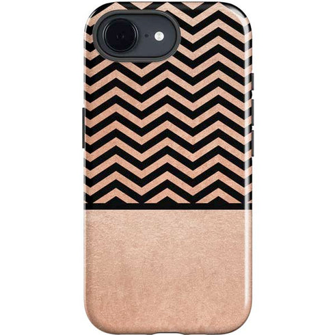 Rose Gold Chevron Split iPhone 16e Impact Case