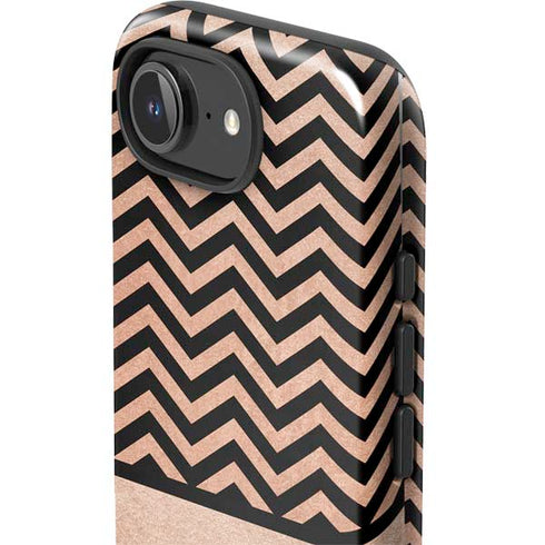 Rose Gold Chevron Split iPhone 16e Impact Case
