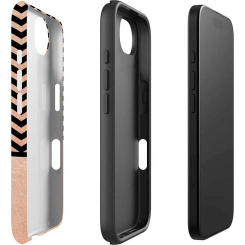 Rose Gold Chevron Split iPhone 16e Impact Case