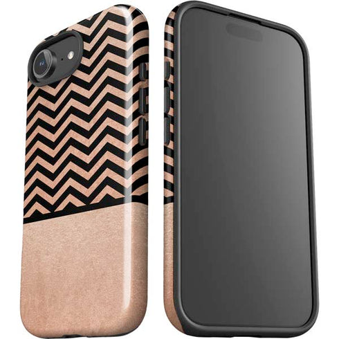 Rose Gold Chevron Split iPhone 16e Impact Case