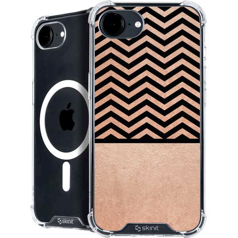 Rose Gold Chevron Split iPhone 16e MagSafe Case