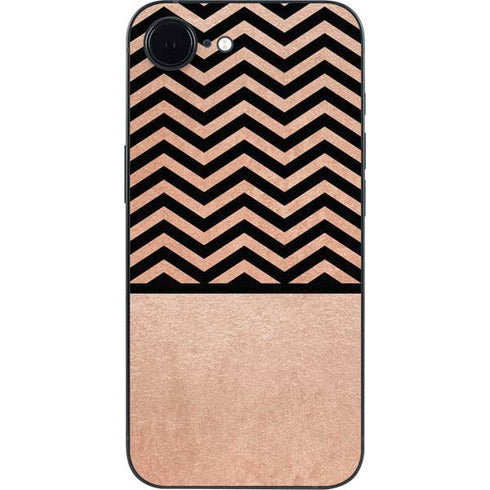 Rose Gold Chevron Split iPhone 16e Skin