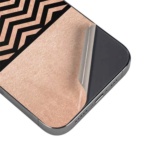 Rose Gold Chevron Split iPhone 16e Skin