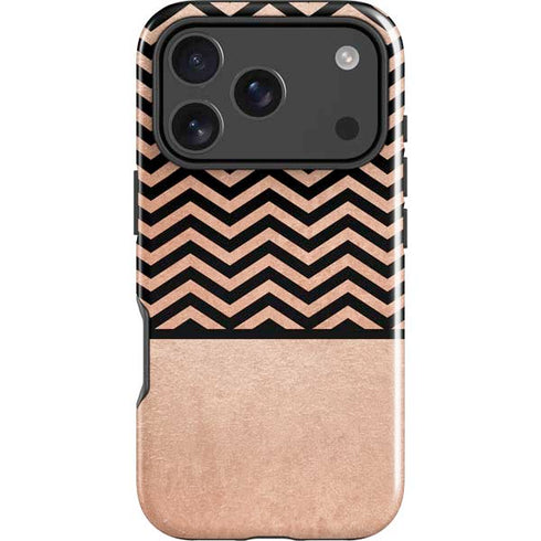 Rose Gold Chevron Split iPhone 18 Pro Impact Case