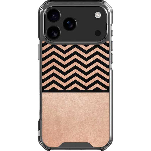Rose Gold Chevron Split iPhone 18 Pro Max Clear Case