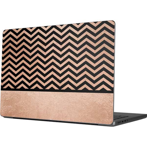 Rose Gold Chevron Split Apple MacBook Pro 14-inch Skin