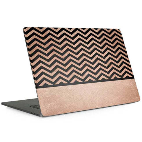 Rose Gold Chevron Split MacBook Skins