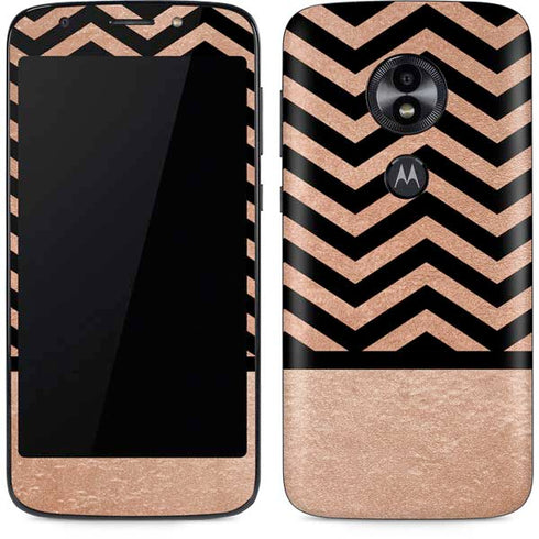 Rose Gold Chevron Split Moto E5 Play Skin