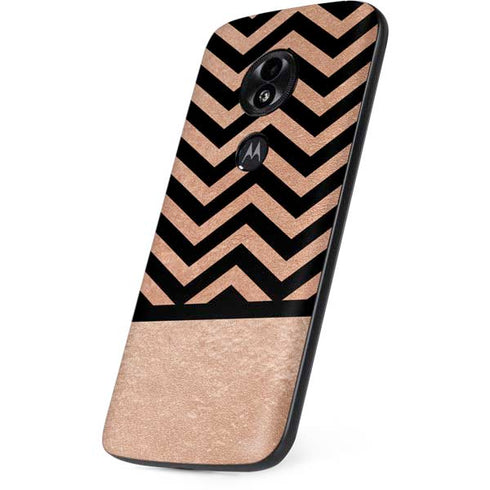 Rose Gold Chevron Split Moto E5 Play Skin