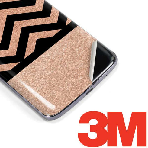 Rose Gold Chevron Split Moto E5 Plus Skin