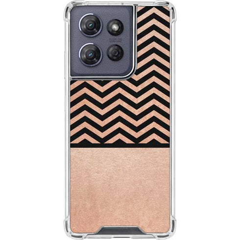 Rose Gold Chevron Split Moto G 5G (2025) Clear Case