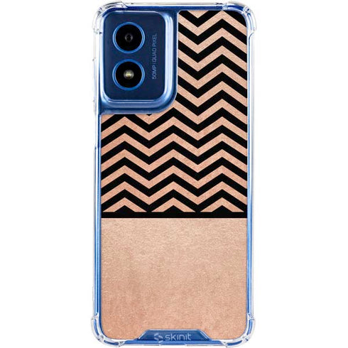 Rose Gold Chevron Split Moto G 5G (2024) Clear Case