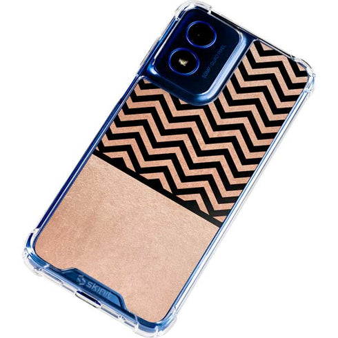 Rose Gold Chevron Split Moto G 5G (2024) Clear Case