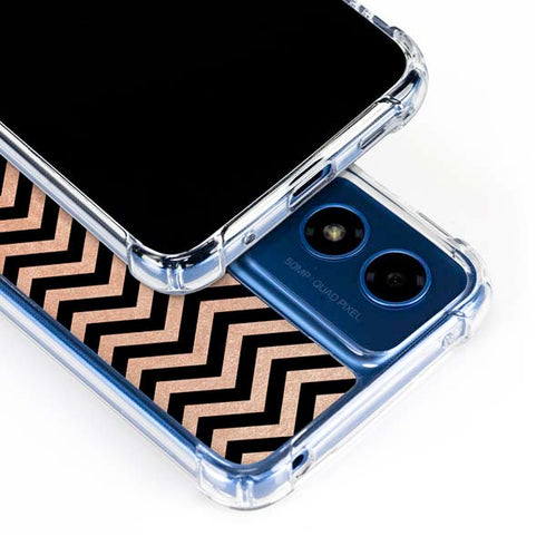 Rose Gold Chevron Split Moto G 5G (2024) Clear Case