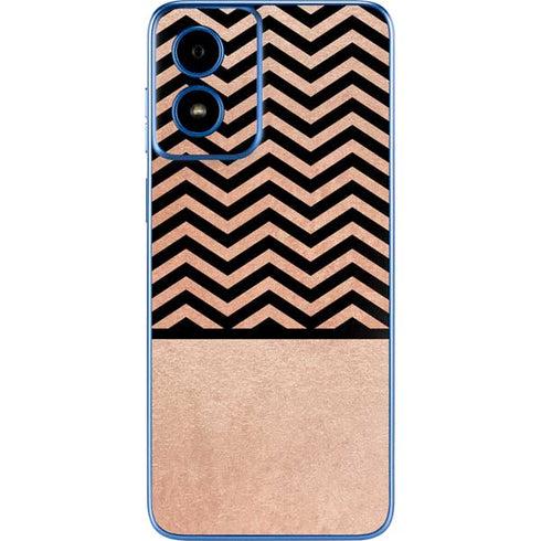 Rose Gold Chevron Split Moto G Play 4G (2024) Skin