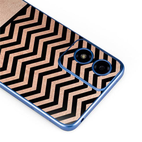 Rose Gold Chevron Split Moto G Play 4G (2024) Skin
