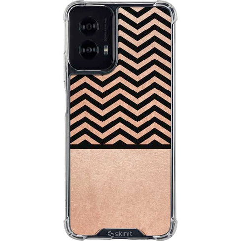 Rose Gold Chevron Split Moto G Power 5G (2024) Clear Case