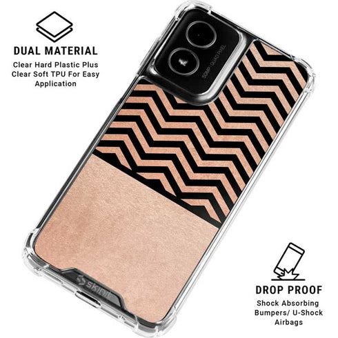 Rose Gold Chevron Split Moto G Power 5G (2024) Clear Case