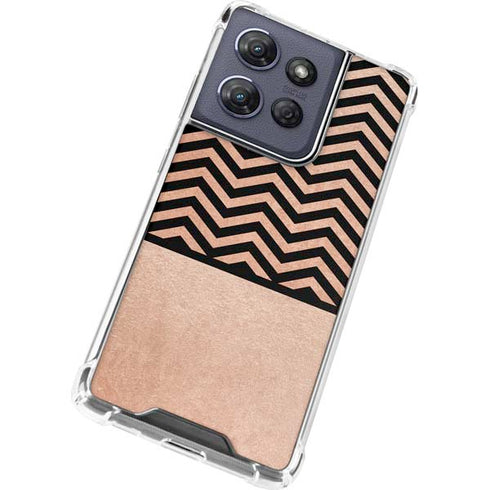 Rose Gold Chevron Split Moto G Stylus 5G (2025) Clear Case