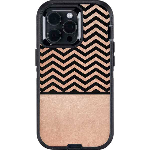 Rose Gold Chevron Split Otterbox Defender iPhone Skin