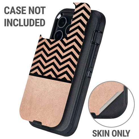 Rose Gold Chevron Split Otterbox Defender iPhone Skin