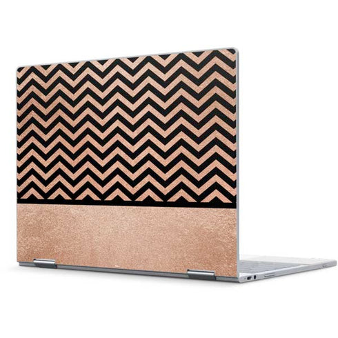 Rose Gold Chevron Split Pixelbook Skin