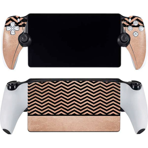 Rose Gold Chevron Split PlayStation PS5 Skins