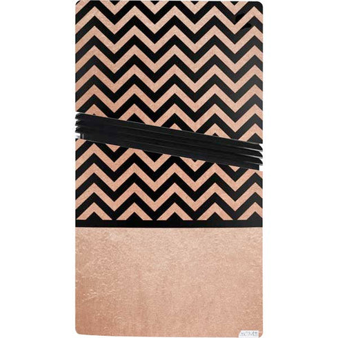 Rose Gold Chevron Split PS5 Pro Bundle Skin