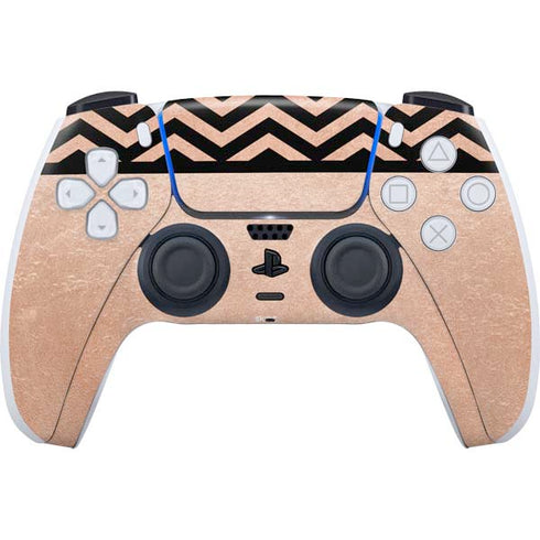 Rose Gold Chevron Split PlayStation PS5 Skins