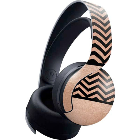 Rose Gold Chevron Split PlayStation PS5 Skins