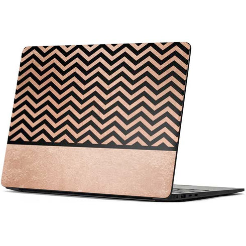 Rose Gold Chevron Split Surface Laptop 7 15in Skin