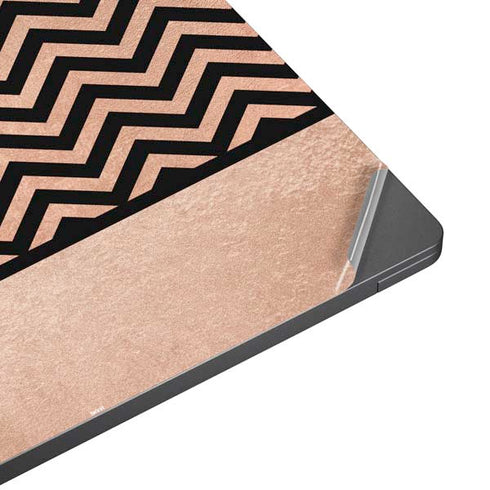 Rose Gold Chevron Split Surface Laptop 7 15in Skin