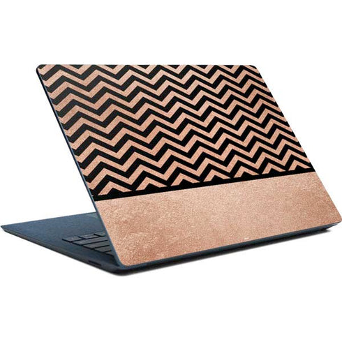 Rose Gold Chevron Split Surface Laptop Skin