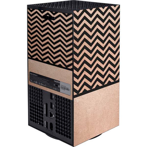 Rose Gold Chevron Split Xbox Series X Bundle Skin