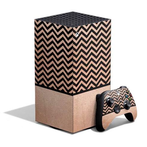 Rose Gold Chevron Split XBox Series X Digital Edition Bundle Skin