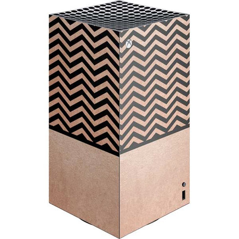 Rose Gold Chevron Split XBox Series X Digital Edition Console Skin